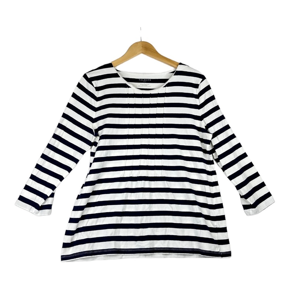 Talbots Womens Blue‎ Stripped Top size Large